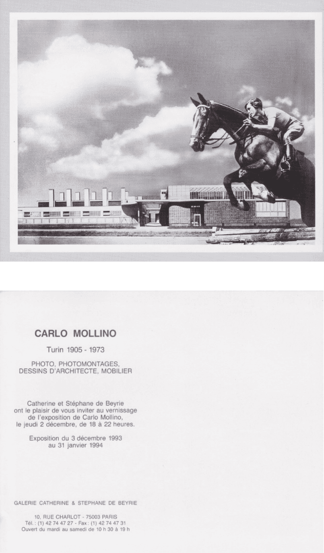 Retrospective Carlo Mollino, Galerie de Beyrie, Le Marais, 1993