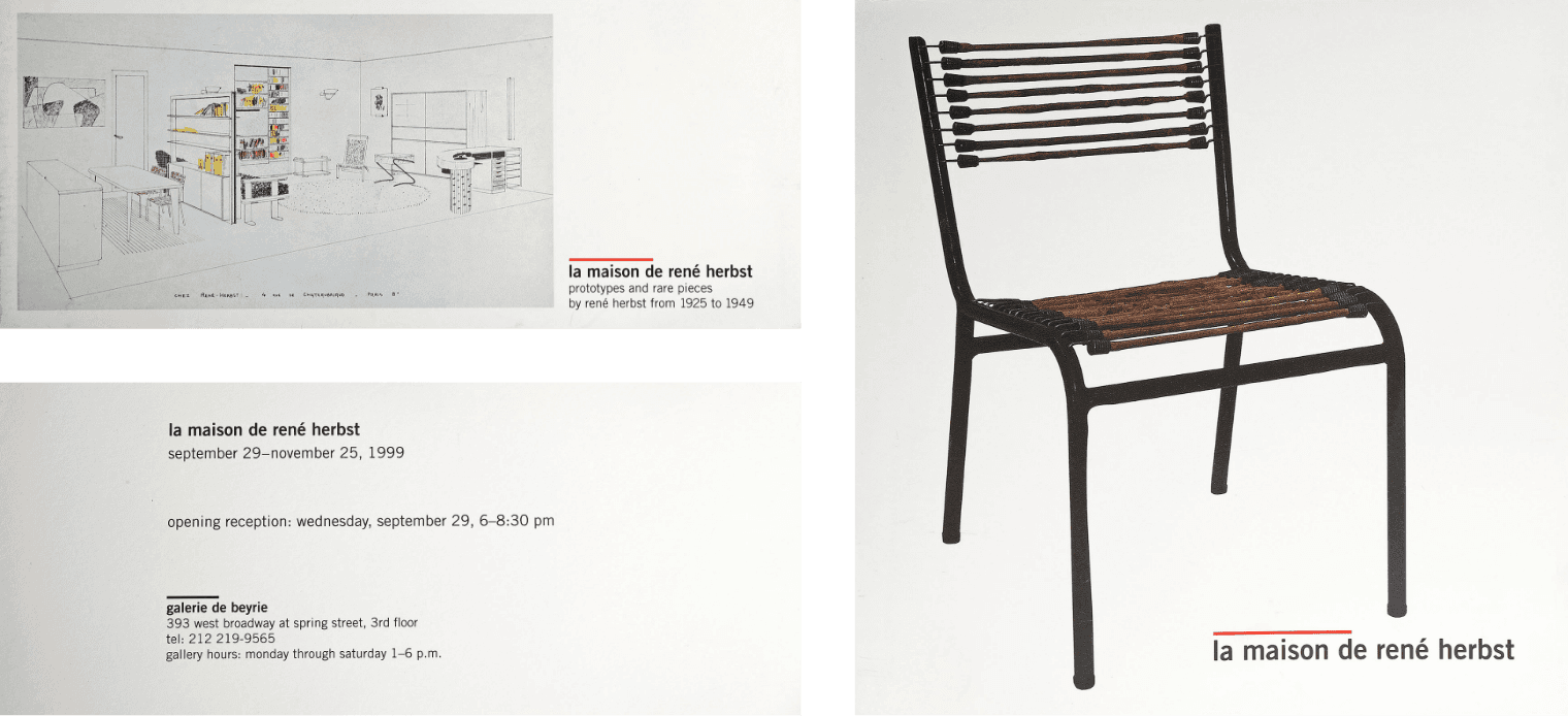 Galerie de Beyrie, New York, 1999 : Exposition « La Maison de René Herbst »