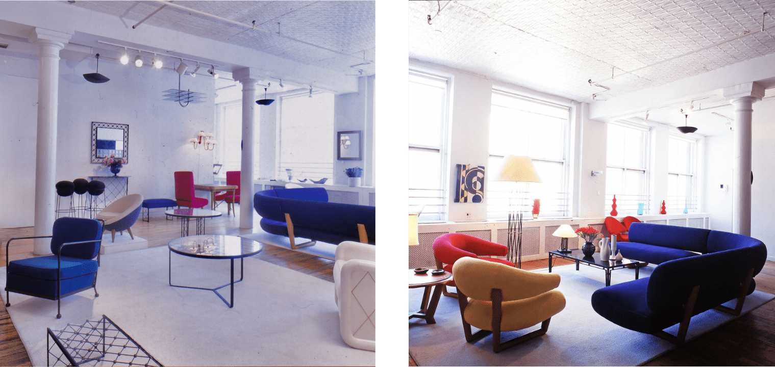 Galerie de Beyrie, New York, 2000 : exposition « An apartment by Jean Royère »