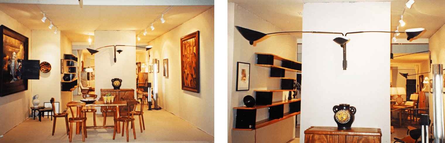 Galerie de Beyrie, Salon de Mars, Paris, 1993 : Georges Jouve, Alexandre Noll, Charlotte Perriand, Serge Mouille, Mathieu Matégot, Jacques Charlier